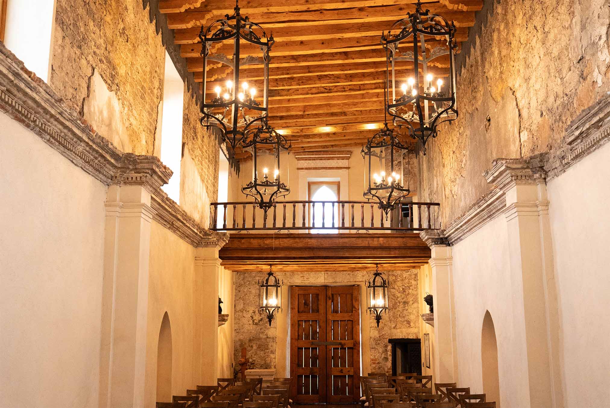 La capilla de la hacienda, donde comenzó la restauración