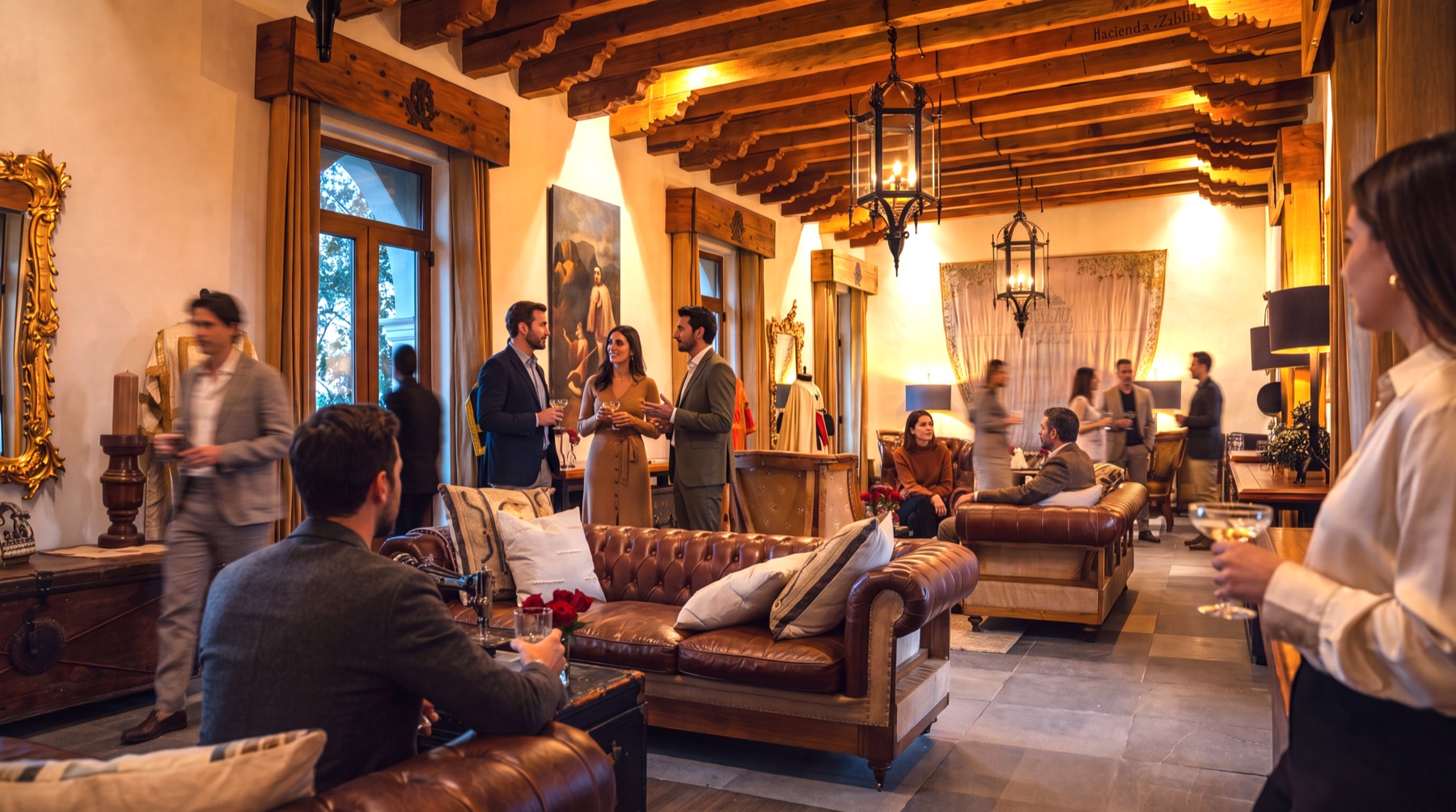La hacienda montada para un encuentro corporativo